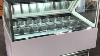 Ice Cream Gelato Display Freezer Upright Digital Control -18~ -22 Cold Plate Showcase