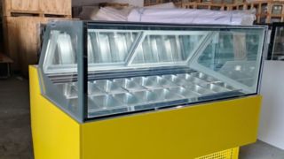 16 Trays Glass Door Hard Ice Cream Display Cabinet Italian Gelato Freezer